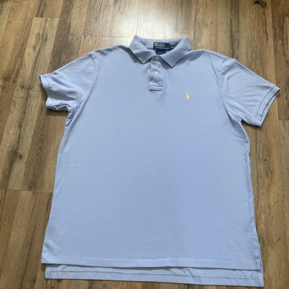 Polo Ralph Lauren Polo Shirt Blue Size XL Yellow Pony 100% Cotton Preppy Men's